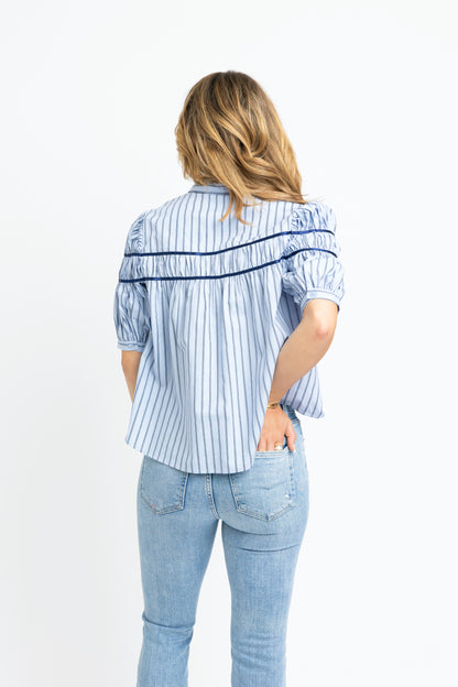 Karlie Navy Stripe Blouse