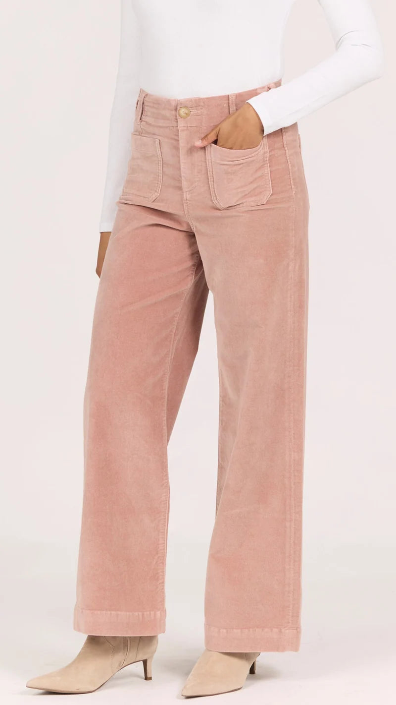 Audrey Velvet Denim-Latte