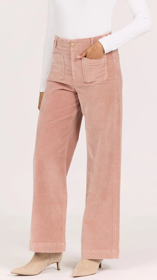 Audrey Velvet Denim-Latte