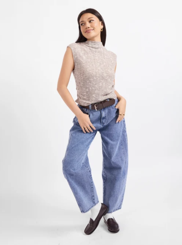 Knit Marled Top- Choco