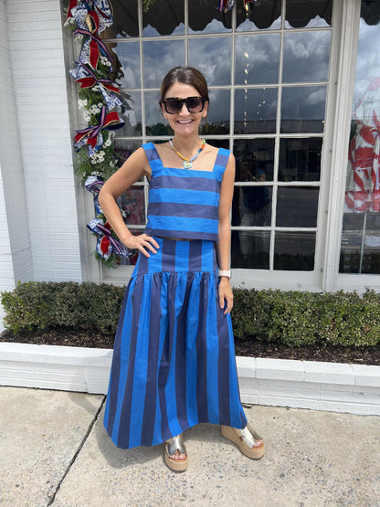 Stripe Cornflower Skirt