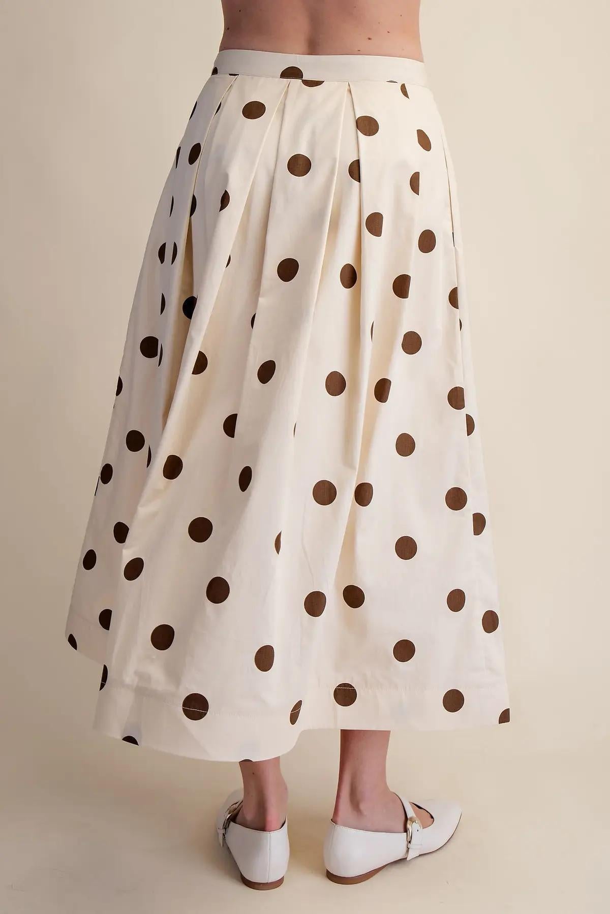 Polka Dot Skirt- Brown