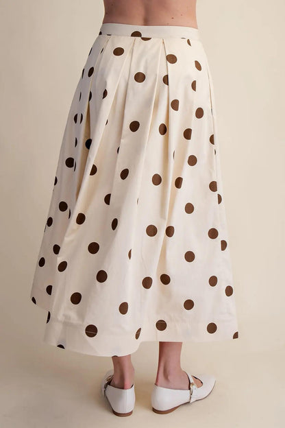 Polka Dot Skirt- Brown