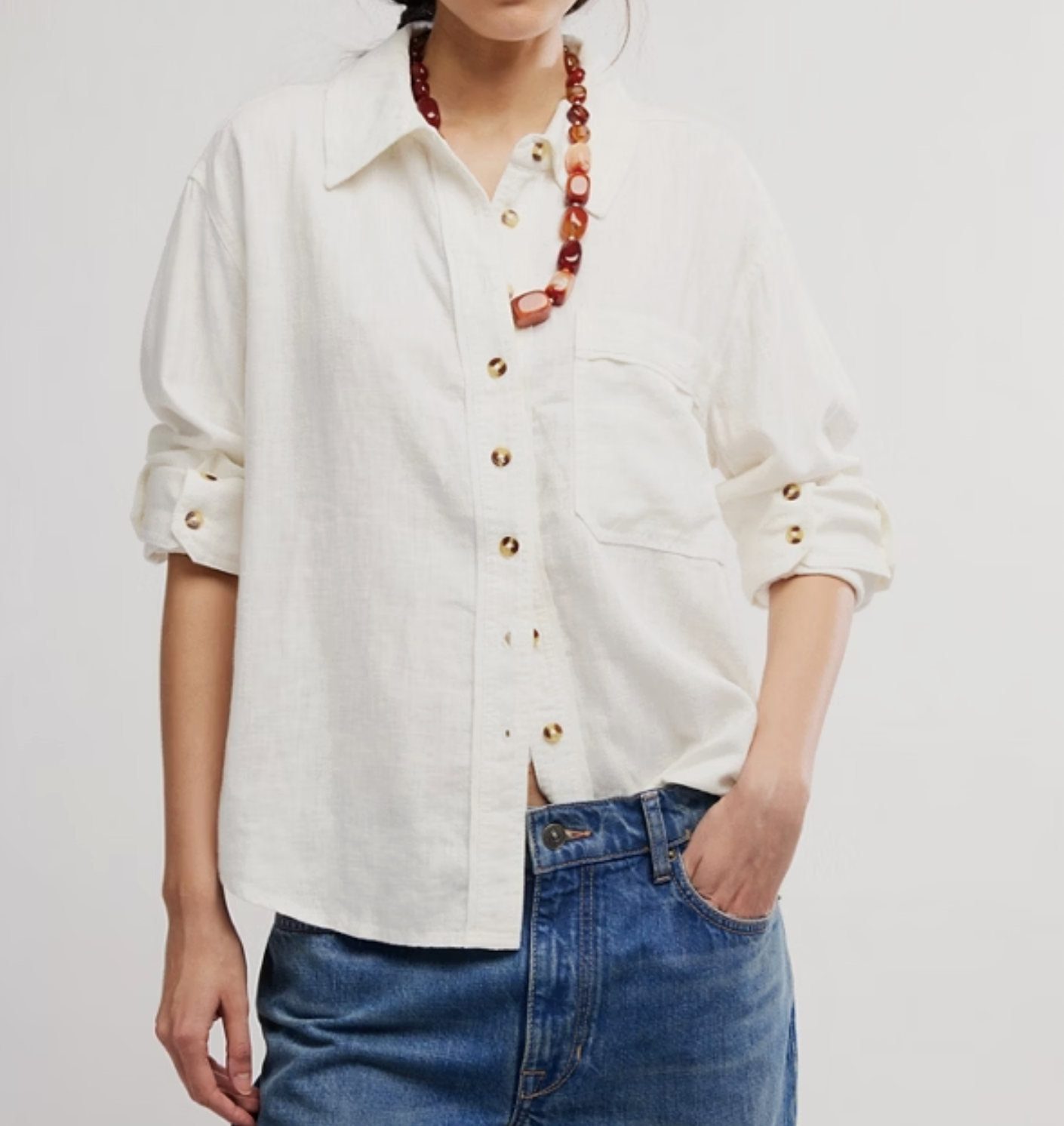 Linen Laurel Top- Ivory