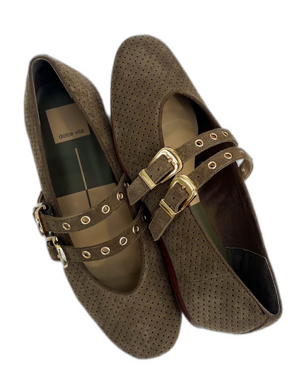 Baylee Olive Suede Flat