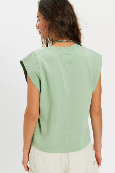 Free People Better Muscle Tee- Cameo Green
