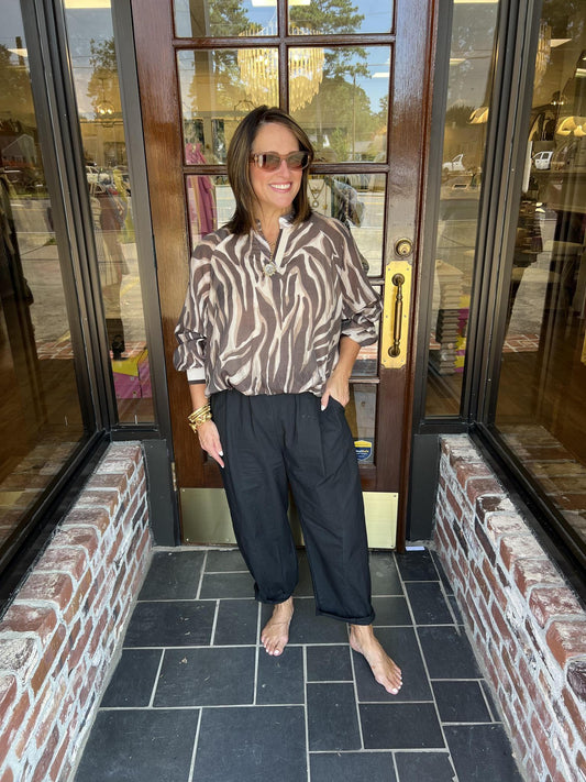 One Size Animal Print Blouse