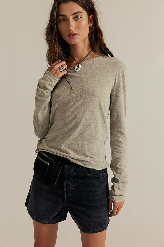 Free People Nova Tee Longsleeve- Caiman