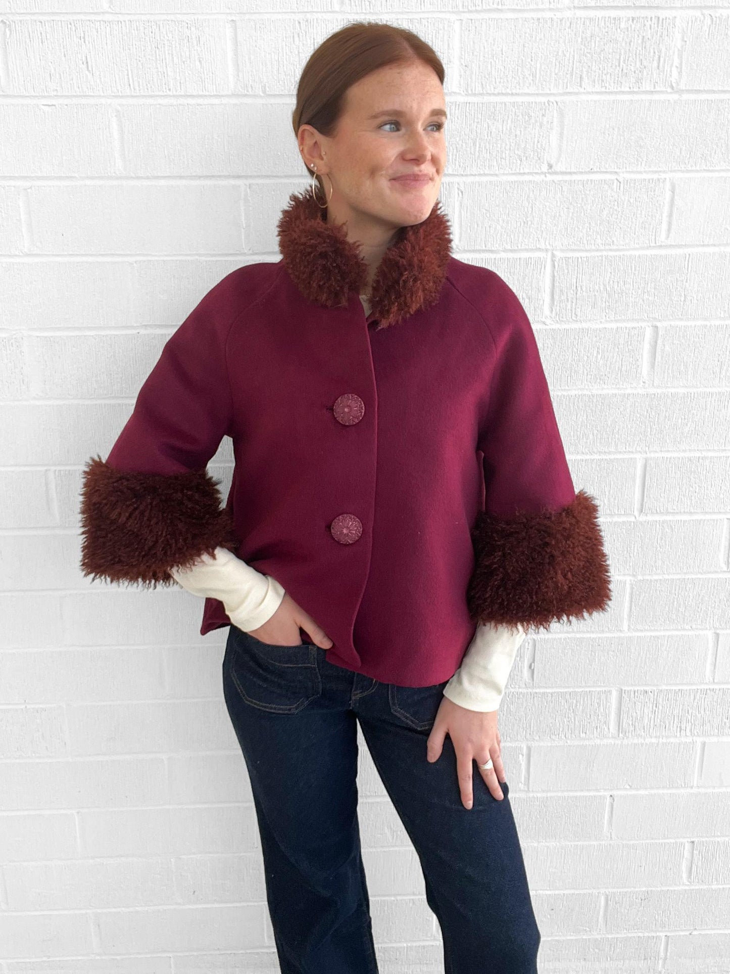 Shaggy Fur Trim Jacket