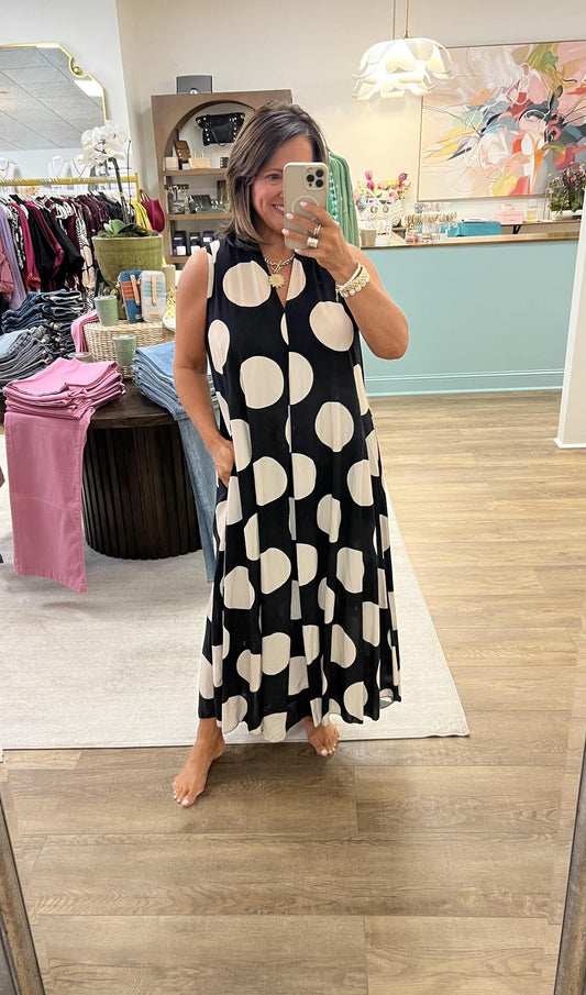 Yolly Dot Dress-Black