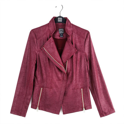 Liquid Leather Jacket- Merlot