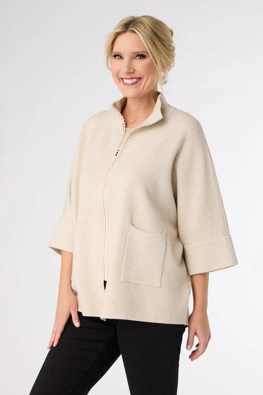Rhinestone Zip Cardi