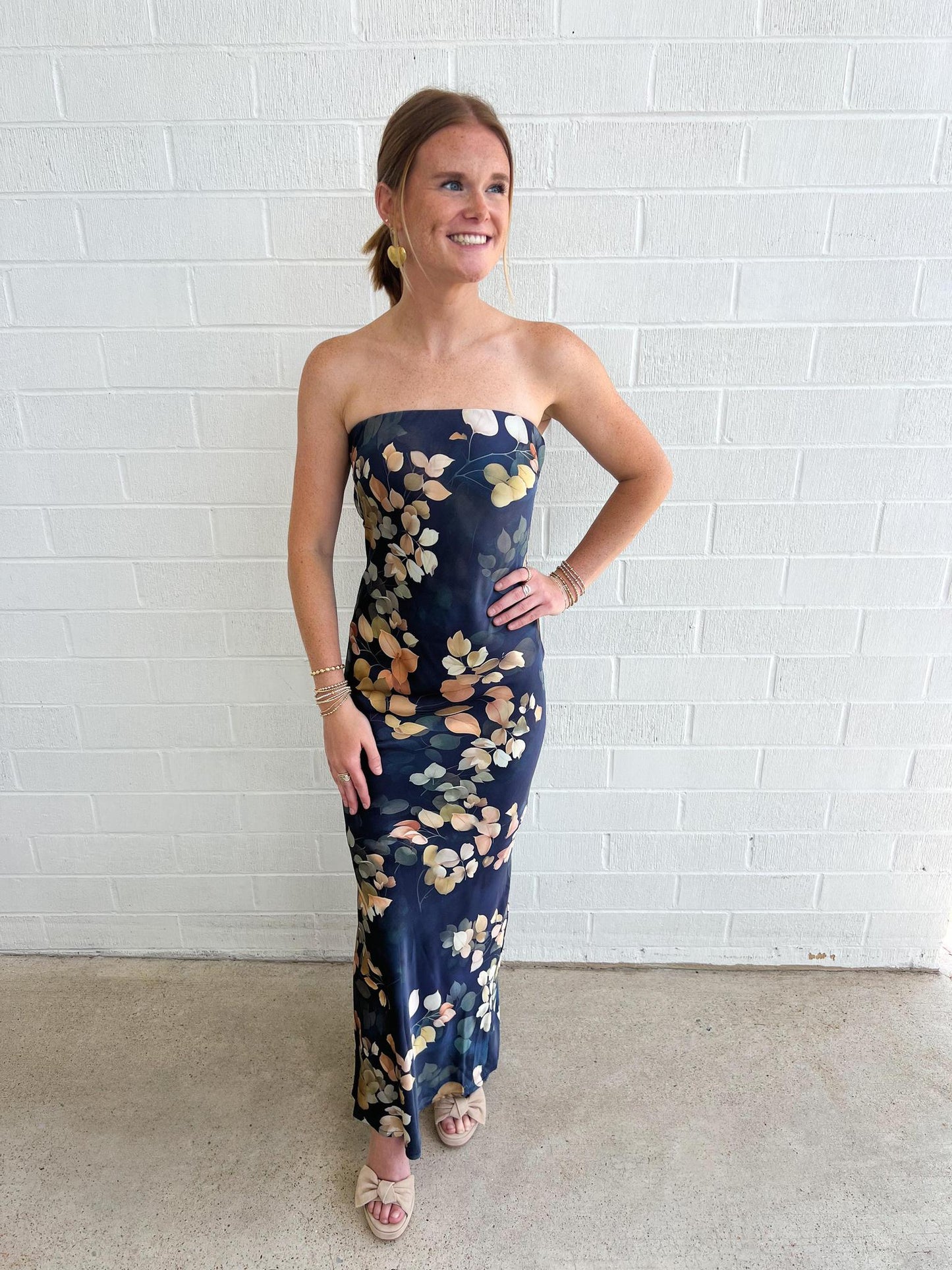 Tie Back Floral Maxi Dress