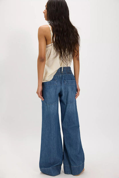 Breezy Denim Pull On Cobalt