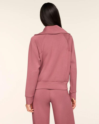 Spanx Half Zip- Rum Raisin