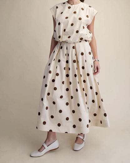 Polka Dot Skirt- Brown