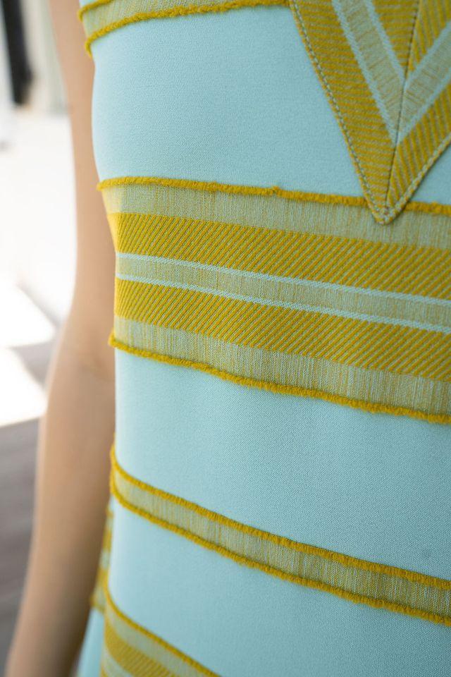 Emily McCarthy Shift Dress-Fringe Stripe