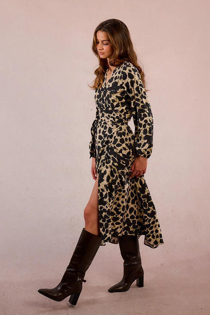 Animal Wrap Dress