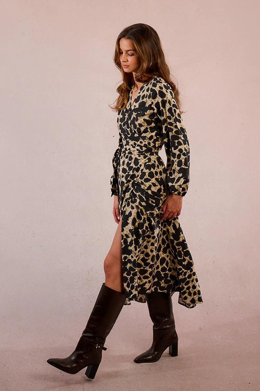 Animal Wrap Dress