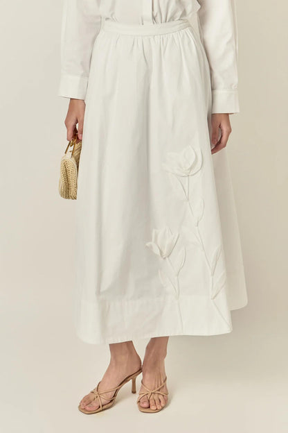 Appliqued Midi Skirt