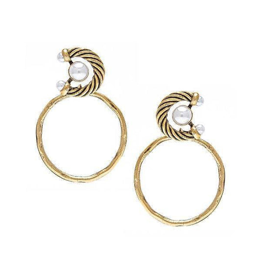 Pearl C Hoop Earring