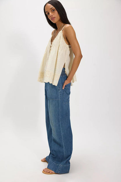Breezy Denim Pull On Cobalt