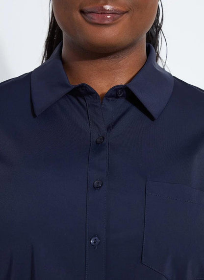 Lysse Schiffer Button Down-Navy