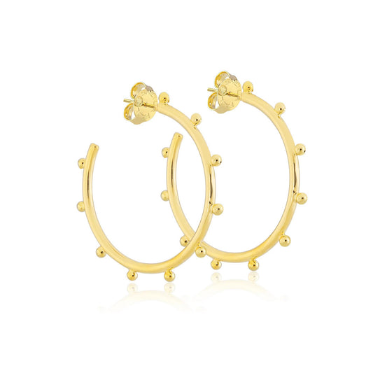 Sheila Fajl- Medium Sweetie Pie Hug Hoops- Shiny 18K GP