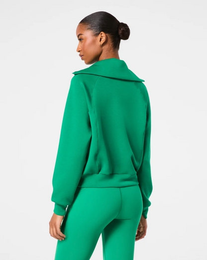 SPANX AirEssentials Half Zip- Field Green