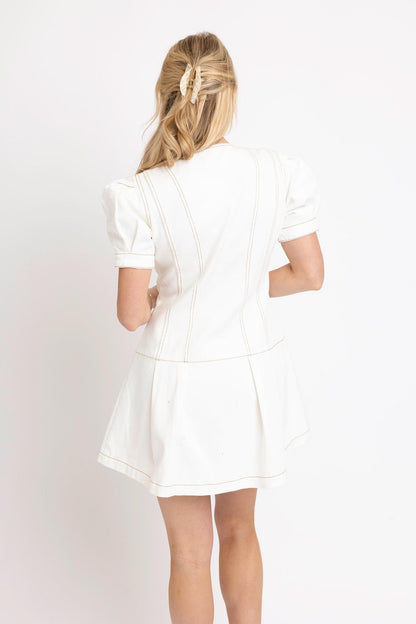 Cap Sleeve Denim Dress