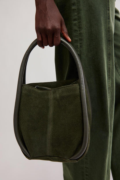 Free People Barlow Bucket Bag- Dark Olive
