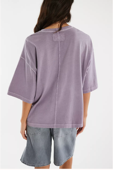 Free People Perfect Oversized Tee- Plum Ash
