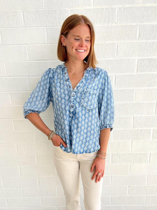 Dear John Sidney Blouse- Tulip Crest