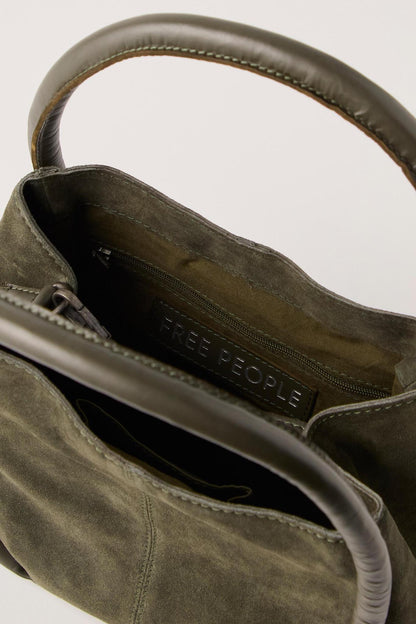 Free People Barlow Bucket Bag- Dark Olive