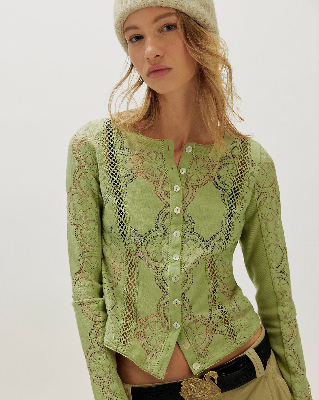 Free People Jae Knit Top- Fresh Green