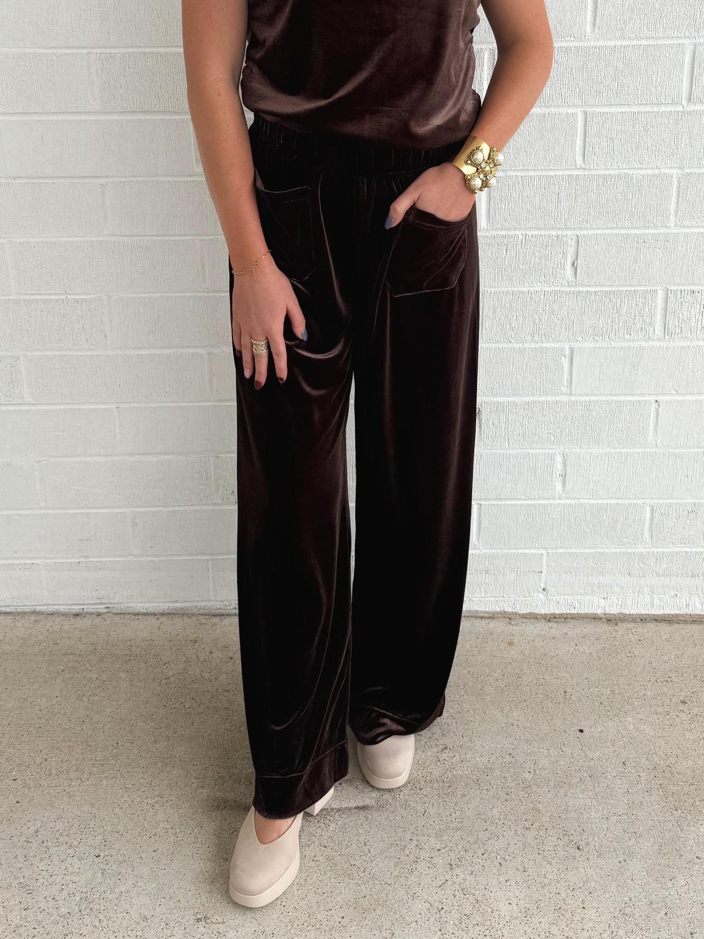 Velvet Pull On Pant
