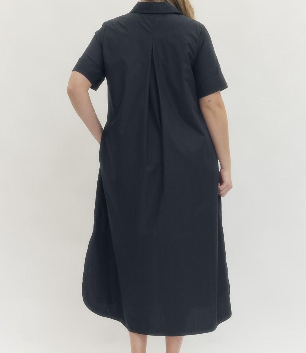 Shirt Dress Midi-Navy