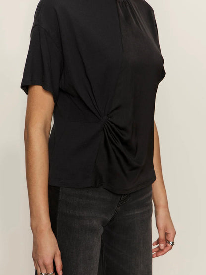 Satin Mix Tee- Black