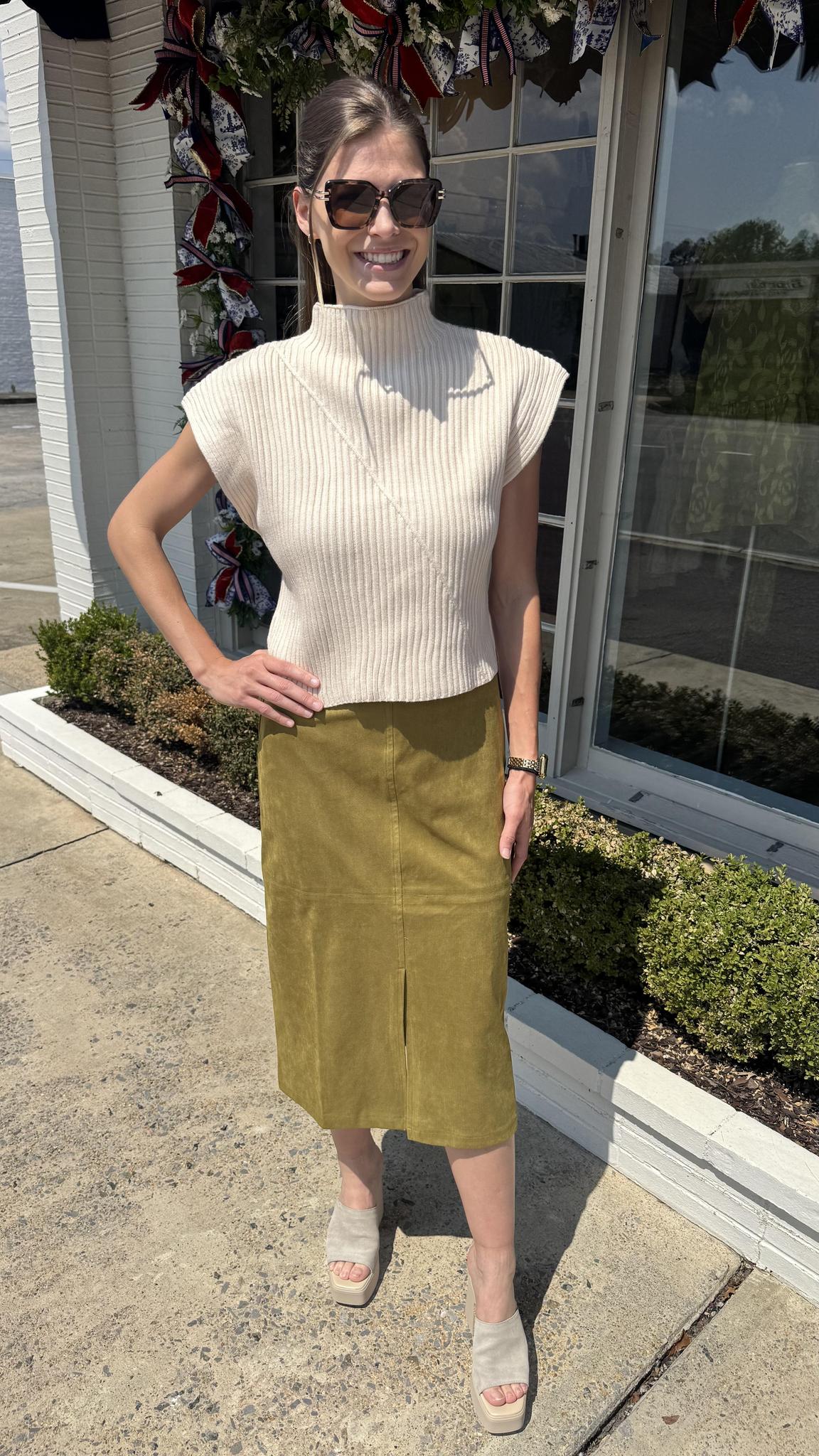 Lindsay Faux Suede SKirt