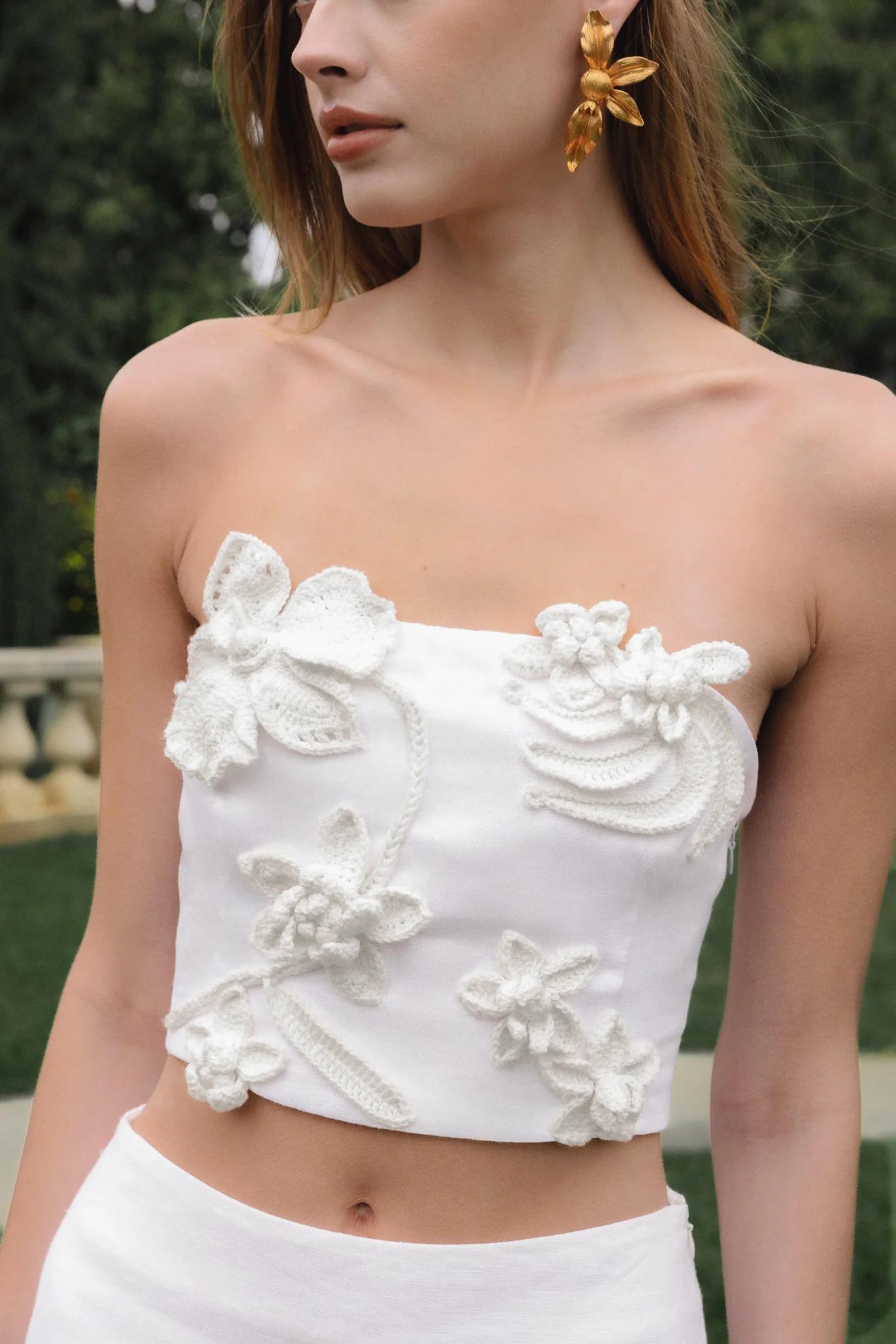 Crochet Flower Bandeau Top