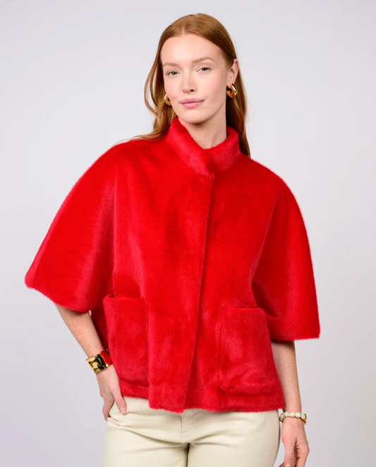 Ivy Jane Faux Capelet- Red