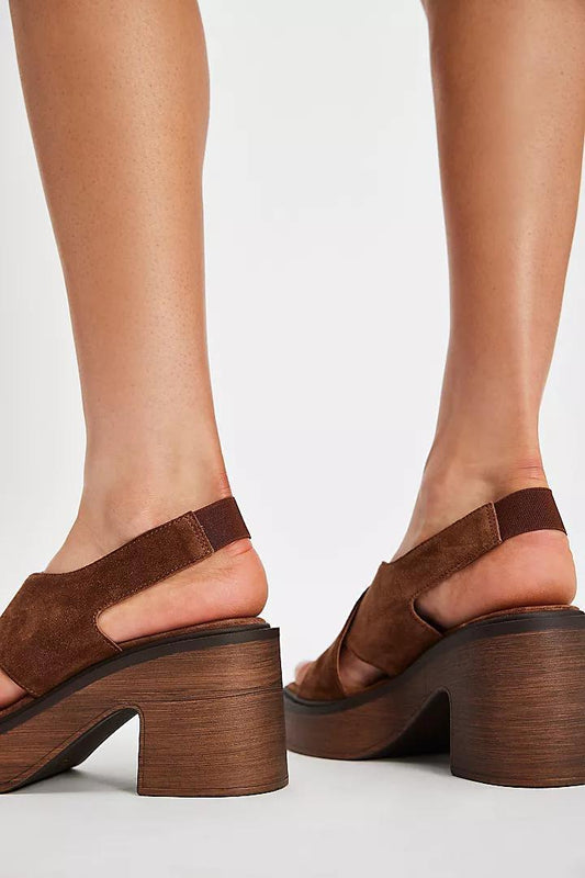 Cora Platform Clog- Cognac