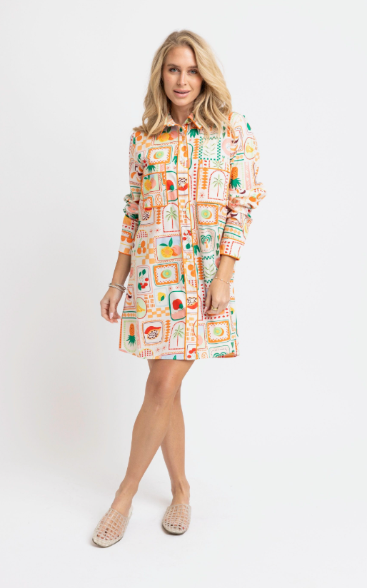 Fruit Basket Shirt Dress