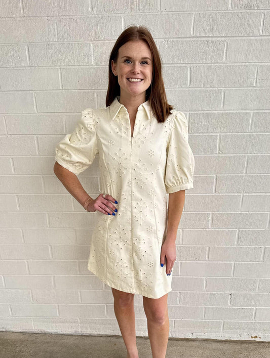 Shannon Ivory Eyelet Dress