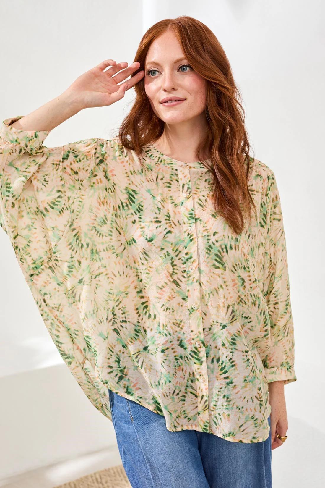 Dolman Sleeve Blouse- Cactus Clay