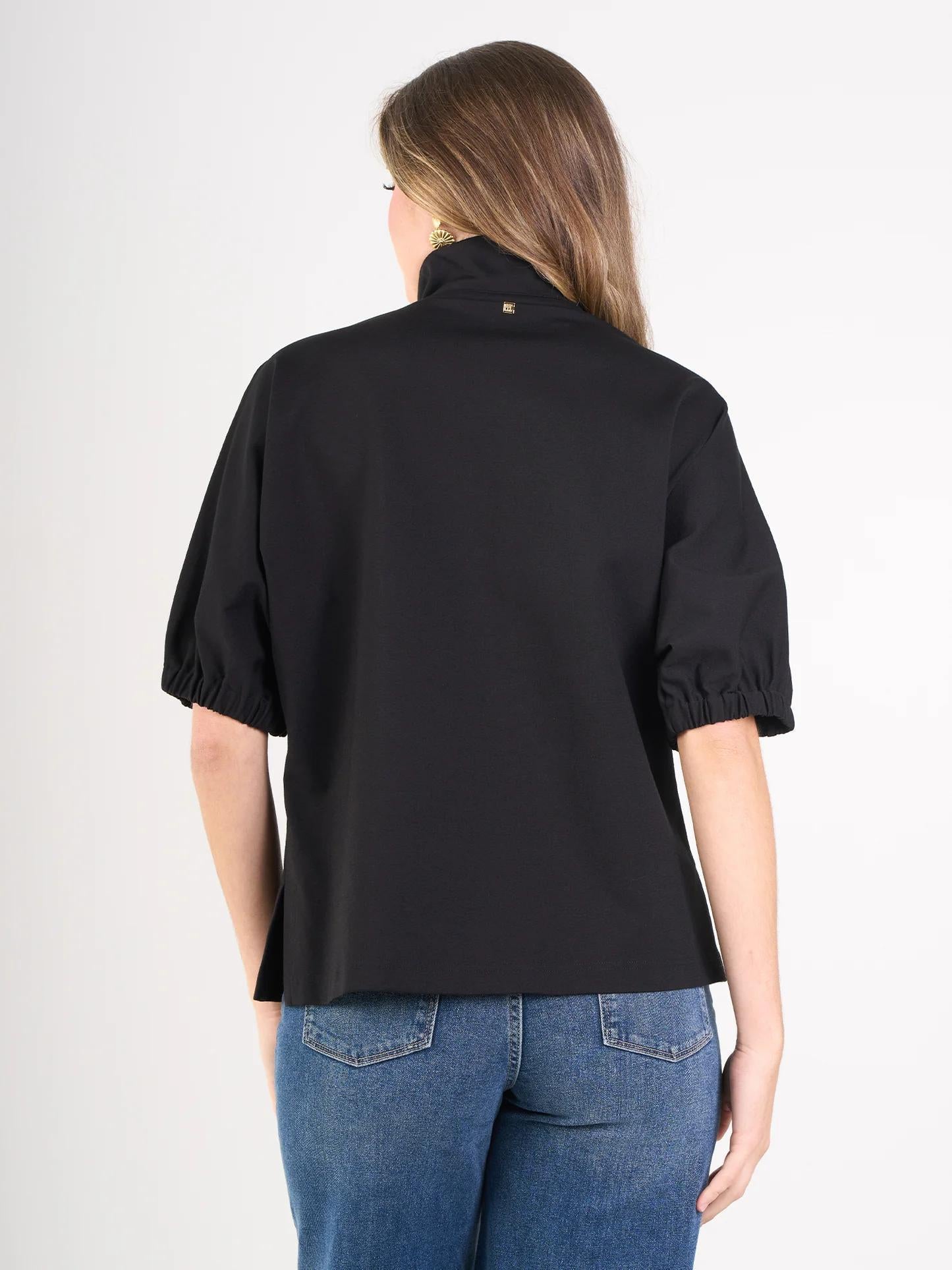 Poppy Top- Black Ponte