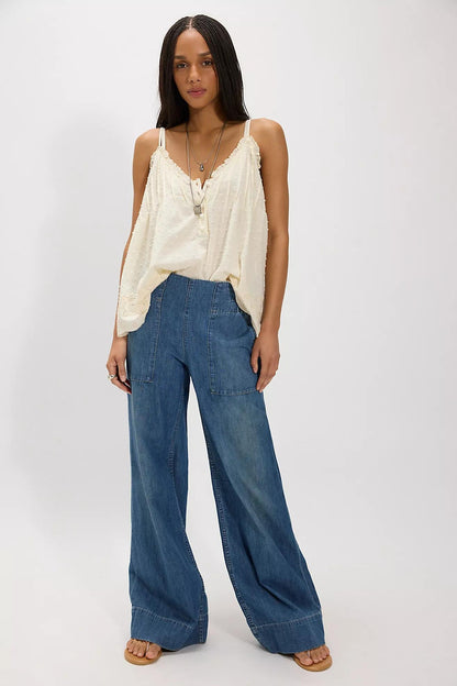 Breezy Denim Pull On Cobalt