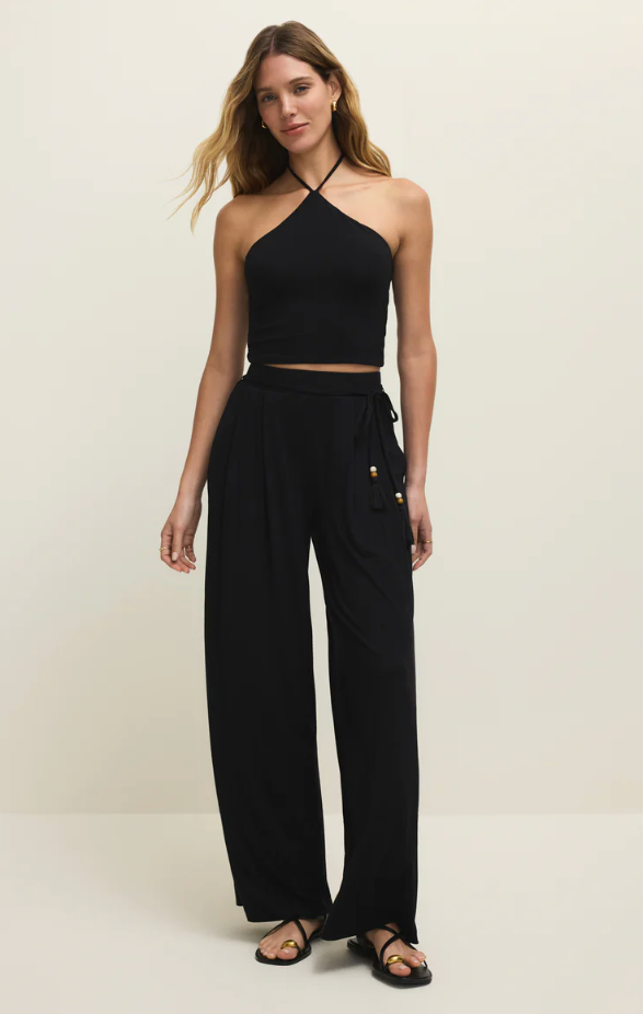 Lydia Wide Leg Pant-Blk