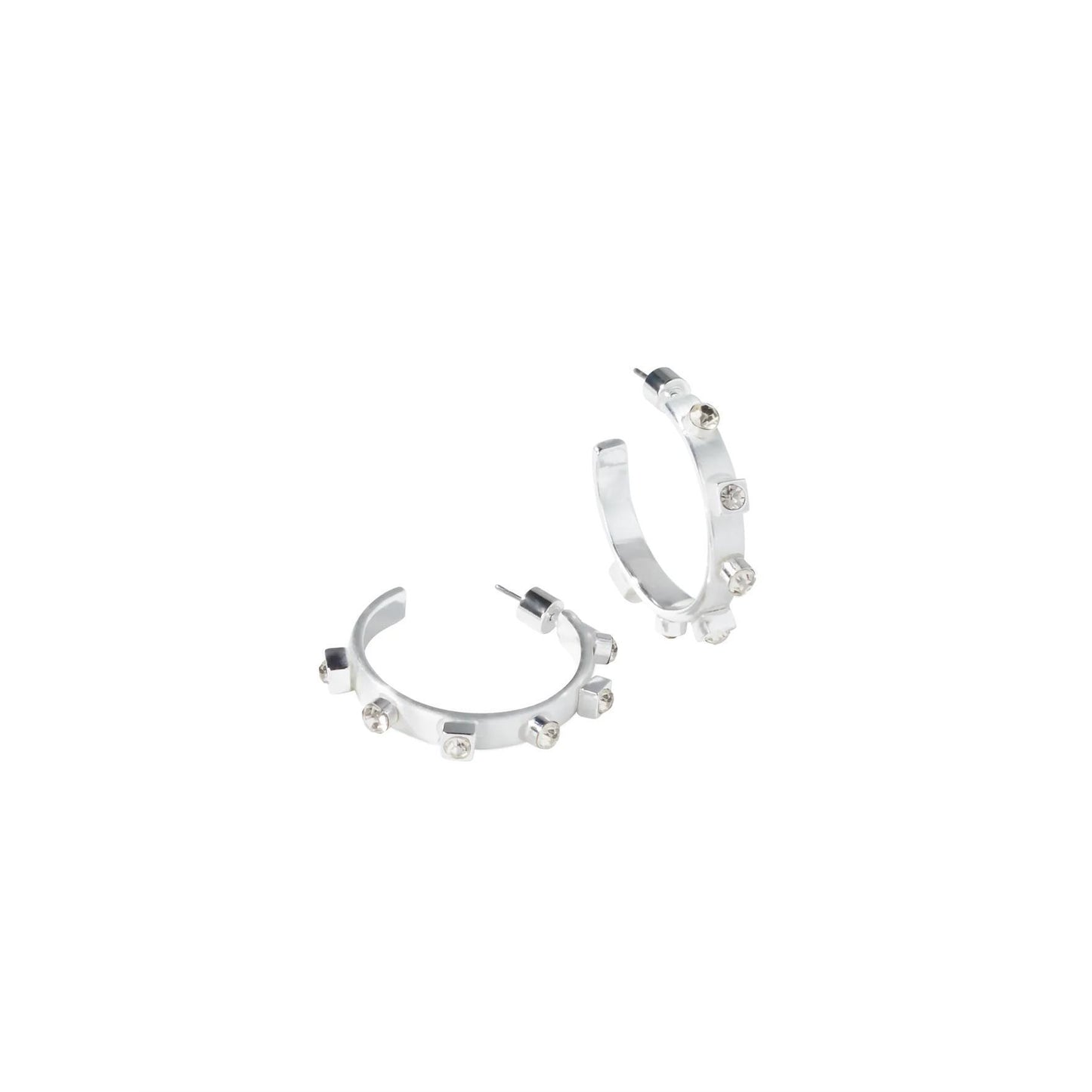 Smith & Co:  Silver Metal Hoop- Crystal