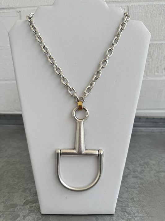 Yochi Bit Necklace-Silver 2 tone